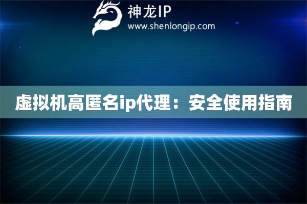 虛擬機高匿名ip代理：安全使用指南