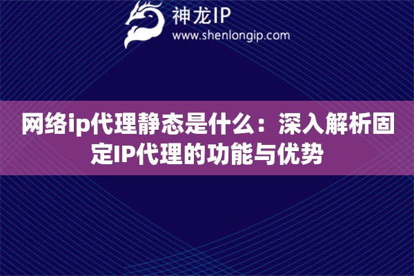 網(wǎng)絡ip代理靜態(tài)是什么：深入解析固定IP代理的功能與優(yōu)勢