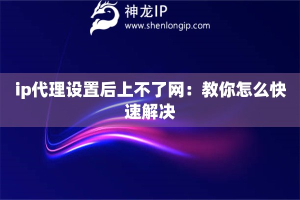 ip代理設(shè)置后上不了網(wǎng)：教你怎么快速解決