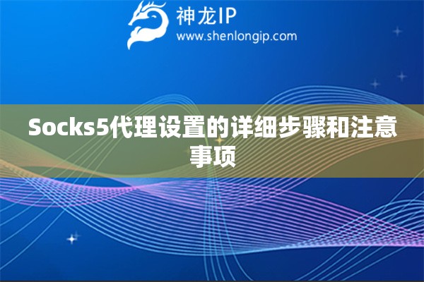 Socks5代理設(shè)置的詳細(xì)步驟和注意事項(xiàng)