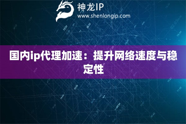 國(guó)內(nèi)ip代理加速：提升網(wǎng)絡(luò)速度與穩(wěn)定性
