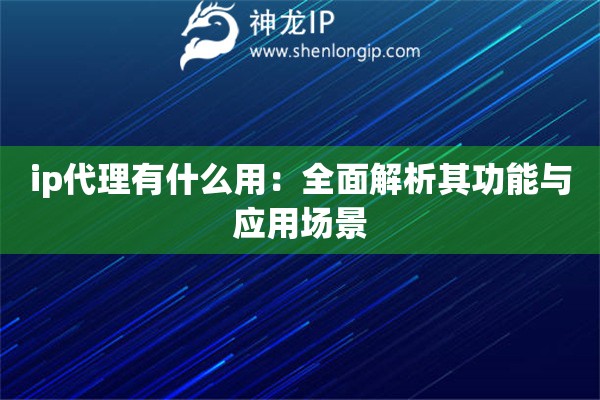 ip代理有什么用：全面解析其功能與應(yīng)用場景