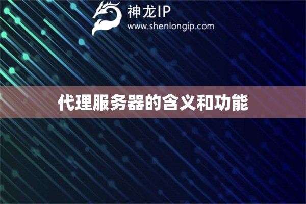 代理服務(wù)器的含義和功能