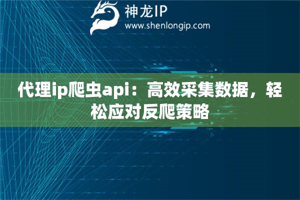 代理ip爬蟲api：高效采集數(shù)據(jù)，輕松應(yīng)對反爬策略