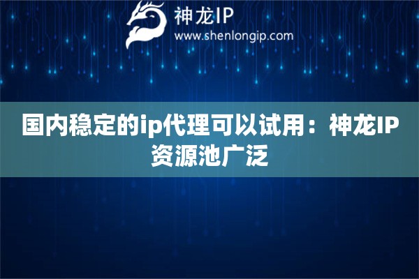 國(guó)內(nèi)穩(wěn)定的ip代理可以試用：神龍IP資源池廣泛