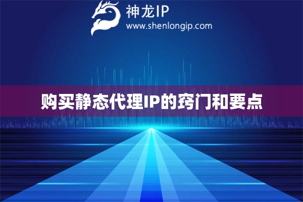 購(gòu)買靜態(tài)代理IP的竅門和要點(diǎn)