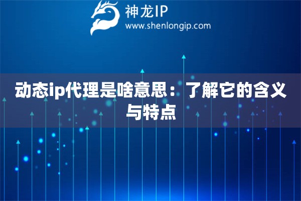動態(tài)ip代理是啥意思：了解它的含義與特點(diǎn)