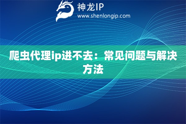 爬蟲代理ip進(jìn)不去：常見問題與解決方法