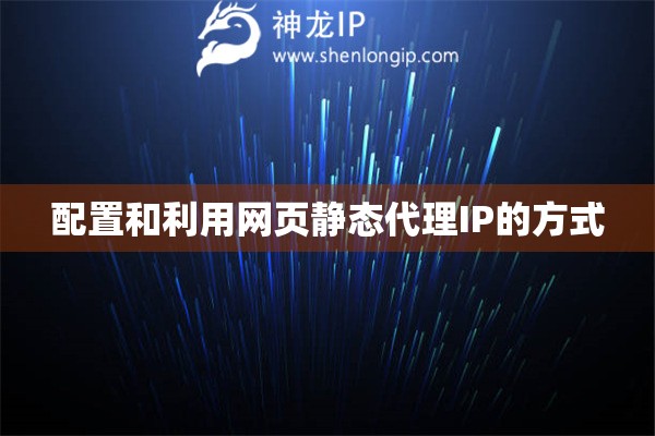 配置和利用網(wǎng)頁靜態(tài)代理IP的方式