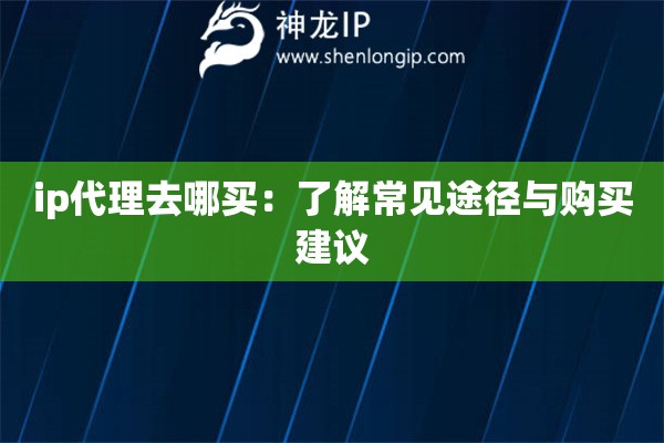ip代理去哪買(mǎi)：了解常見(jiàn)途徑與購(gòu)買(mǎi)建議