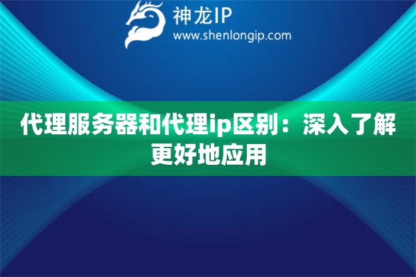 代理服務(wù)器和代理ip區(qū)別：深入了解更好地應(yīng)用