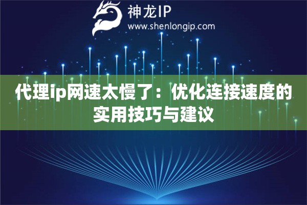 代理ip網(wǎng)速太慢了：優(yōu)化連接速度的實用技巧與建議