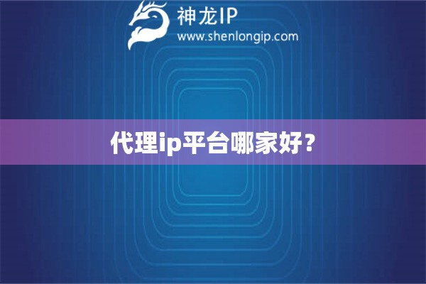 代理ip平臺哪家好？