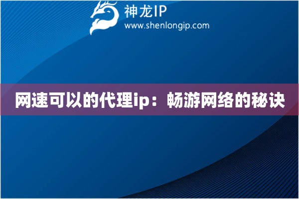 網(wǎng)速可以的代理ip：暢游網(wǎng)絡(luò)的秘訣