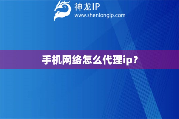 手機(jī)網(wǎng)絡(luò)怎么代理ip？