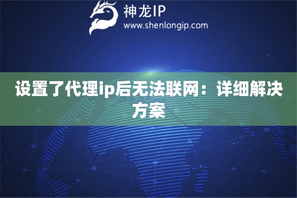 設(shè)置了代理ip后無法聯(lián)網(wǎng)：詳細(xì)解決方案