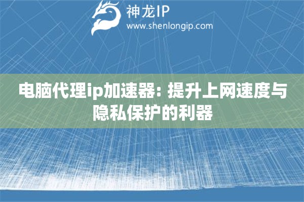電腦代理ip加速器: 提升上網(wǎng)速度與隱私保護(hù)的利器