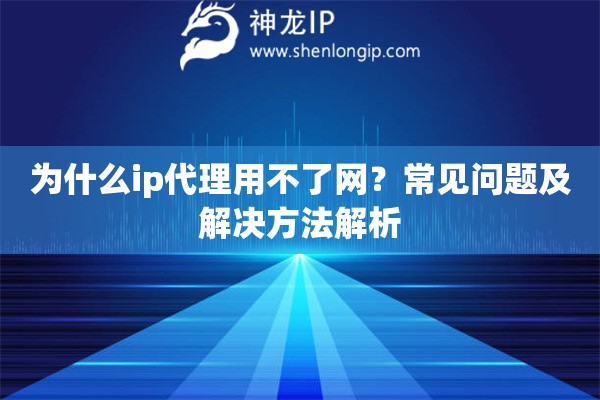 為什么ip代理用不了網(wǎng)？常見(jiàn)問(wèn)題及解決方法解析