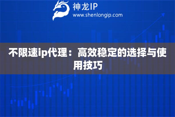 不限速ip代理：高效穩(wěn)定的選擇與使用技巧