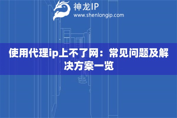 使用代理ip上不了網(wǎng)：常見問題及解決方案一覽