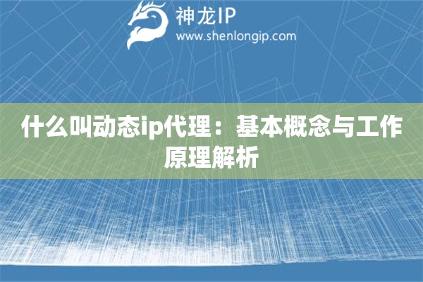 什么叫動(dòng)態(tài)ip代理：基本概念與工作原理解析