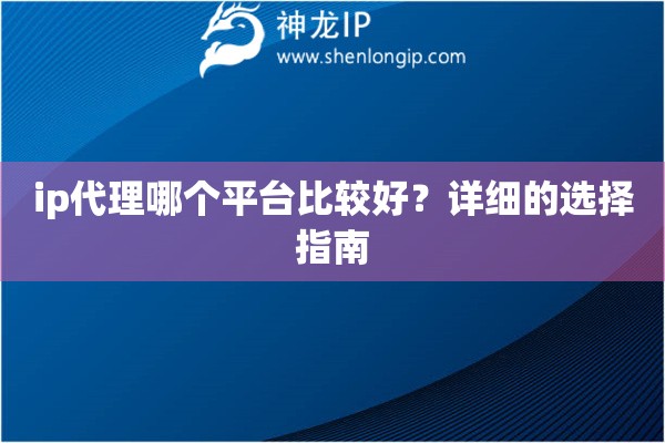 ip代理哪個(gè)平臺(tái)比較好？詳細(xì)的選擇指南