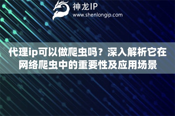 代理ip可以做爬蟲嗎？深入解析它在網(wǎng)絡(luò)爬蟲中的重要性及應(yīng)用場景