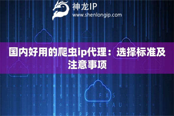 國(guó)內(nèi)好用的爬蟲(chóng)ip代理：選擇標(biāo)準(zhǔn)及注意事項(xiàng)