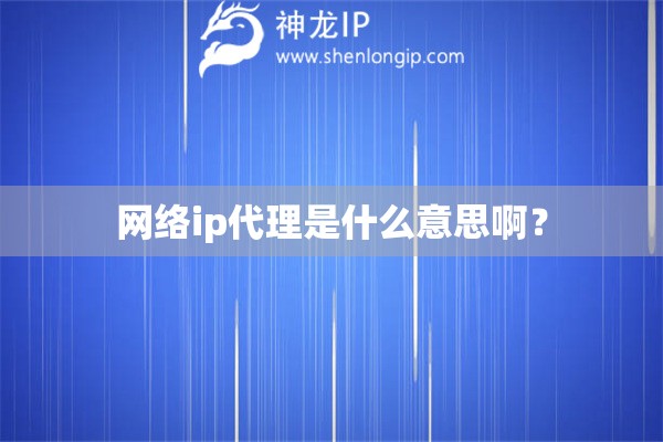 網(wǎng)絡(luò)ip代理是什么意思??？