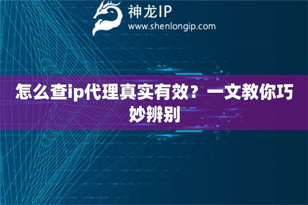 怎么查ip代理真實(shí)有效？一文教你巧妙辨別