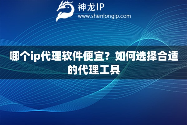 哪個ip代理軟件便宜？如何選擇合適的代理工具