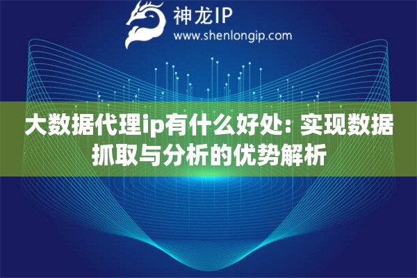 大數(shù)據(jù)代理ip有什么好處: 實(shí)現(xiàn)數(shù)據(jù)抓取與分析的優(yōu)勢解析