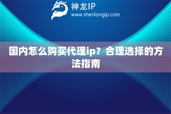 國(guó)內(nèi)怎么購(gòu)買代理ip？合理選擇的方法指南