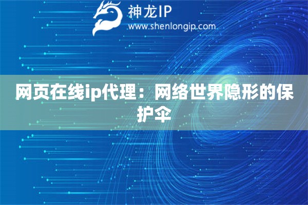 網(wǎng)頁在線ip代理：網(wǎng)絡世界隱形的保護傘