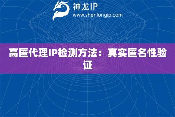 高匿代理IP檢測方法：真實(shí)匿名性驗(yàn)證