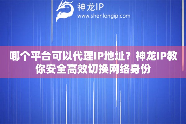 哪個平臺可以代理IP地址？神龍IP教你安全高效切換網(wǎng)絡(luò)身份