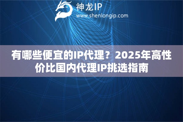 有哪些便宜的IP代理？2025年高性價(jià)比國(guó)內(nèi)代理IP挑選指南