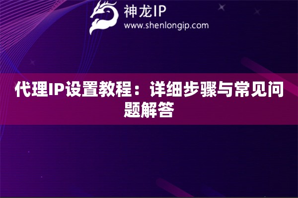 代理IP設(shè)置教程：詳細(xì)步驟與常見(jiàn)問(wèn)題解答