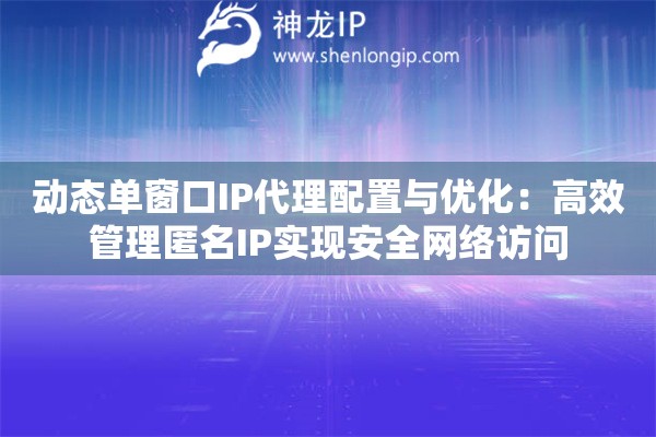 動(dòng)態(tài)單窗口IP代理配置與優(yōu)化：高效管理匿名IP實(shí)現(xiàn)安全網(wǎng)絡(luò)訪問