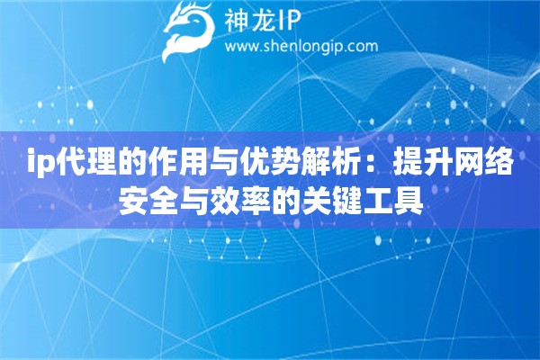 ip代理的作用與優(yōu)勢(shì)解析：提升網(wǎng)絡(luò)安全與效率的關(guān)鍵工具
