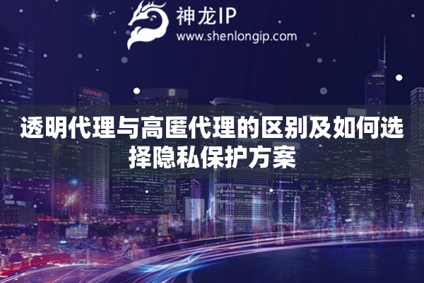 透明代理與高匿代理的區(qū)別及如何選擇隱私保護(hù)方案