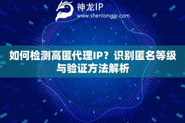 如何檢測(cè)高匿代理IP？識(shí)別匿名等級(jí)與驗(yàn)證方法解析