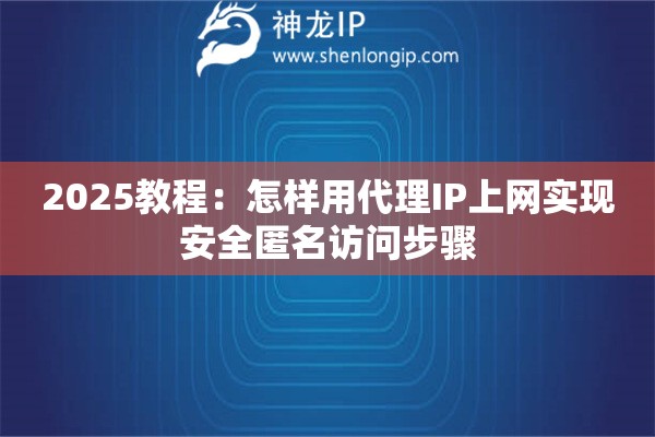 2025教程：怎樣用代理IP上網(wǎng)實現(xiàn)安全匿名訪問步驟
