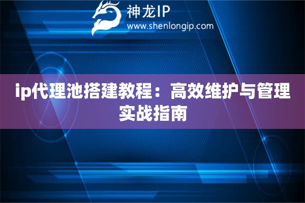 ip代理池搭建教程：高效維護(hù)與管理實(shí)戰(zhàn)指南