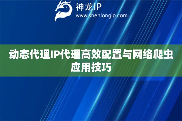 動態(tài)代理IP代理高效配置與網(wǎng)絡(luò)爬蟲應(yīng)用技巧
