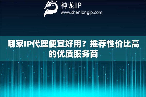 哪家IP代理便宜好用？推薦性價(jià)比高的優(yōu)質(zhì)服務(wù)商