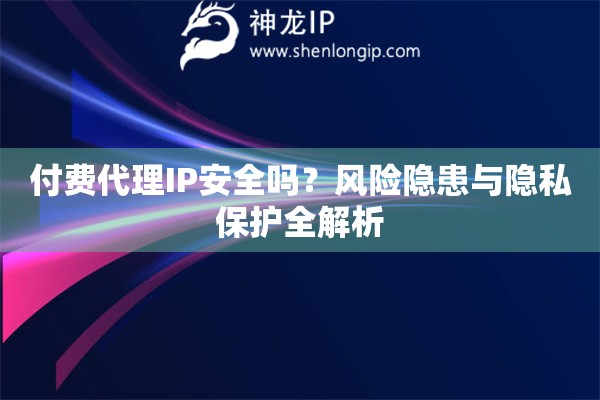 付費(fèi)代理IP安全嗎？風(fēng)險(xiǎn)隱患與隱私保護(hù)全解析