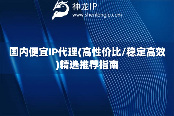 國(guó)內(nèi)便宜IP代理(高性價(jià)比/穩(wěn)定高效)精選推薦指南