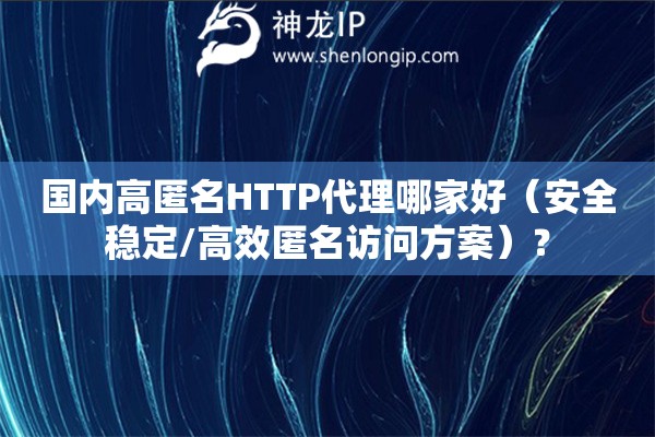 國內(nèi)高匿名HTTP代理哪家好（安全穩(wěn)定/高效匿名訪問方案）？