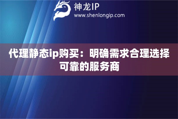 代理靜態(tài)ip購(gòu)買：明確需求合理選擇可靠的服務(wù)商